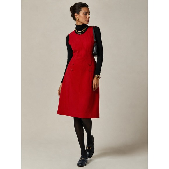 Boden Dresses & Skirts - Boden Red Corduroy Sleeveless Shift Dress WH693 Womens Size 12L NWT Pockets